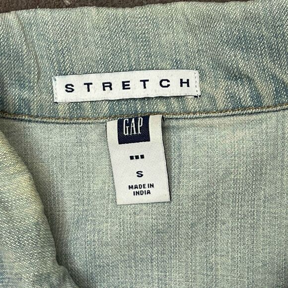 Y2K Gap Light Blue Jean Jacket Size S Stretch Vintage Classic - Picture 6 of 7